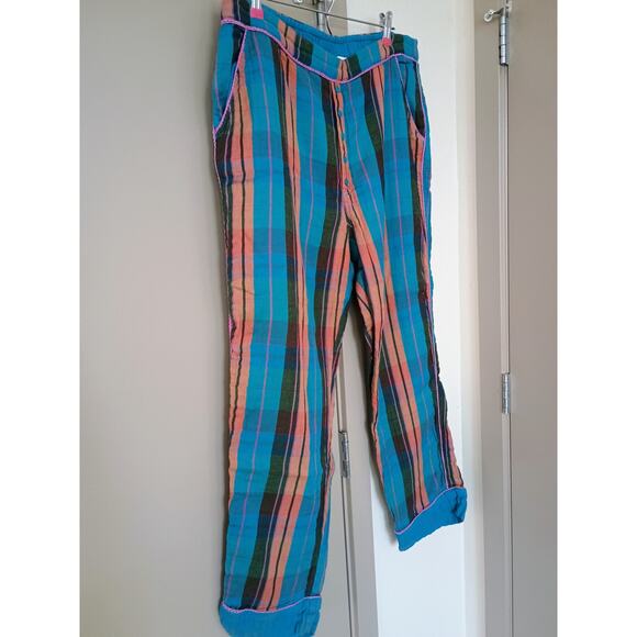 Sundance Truly Tartan Plaid Flannel Pajama Pants boho 90s vintage style vibrant - Picture 2 of 11
